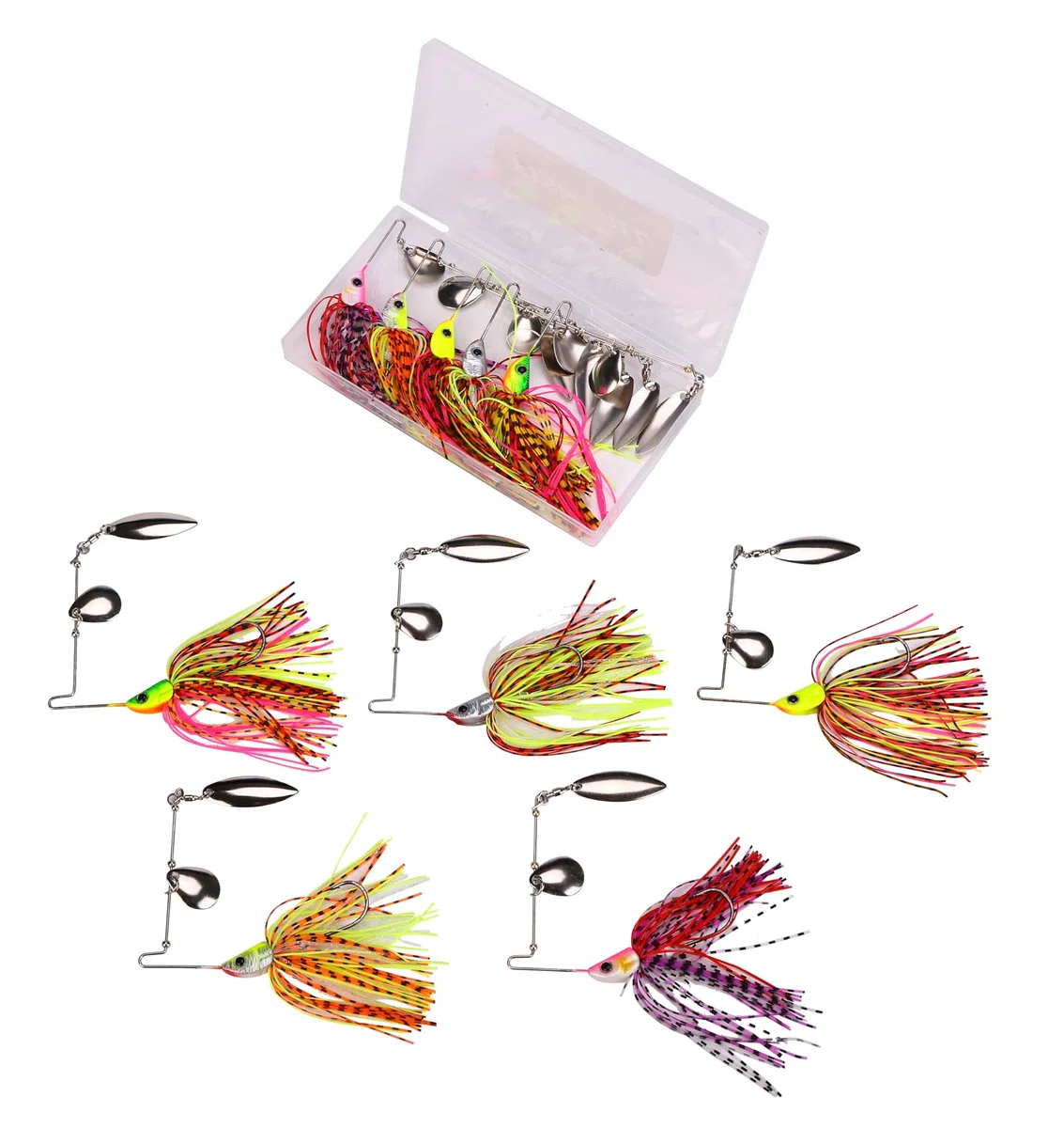 Coffret De Spinnerbaits Vibrants Fish4All 15g (5pcs) - Spinnerbait