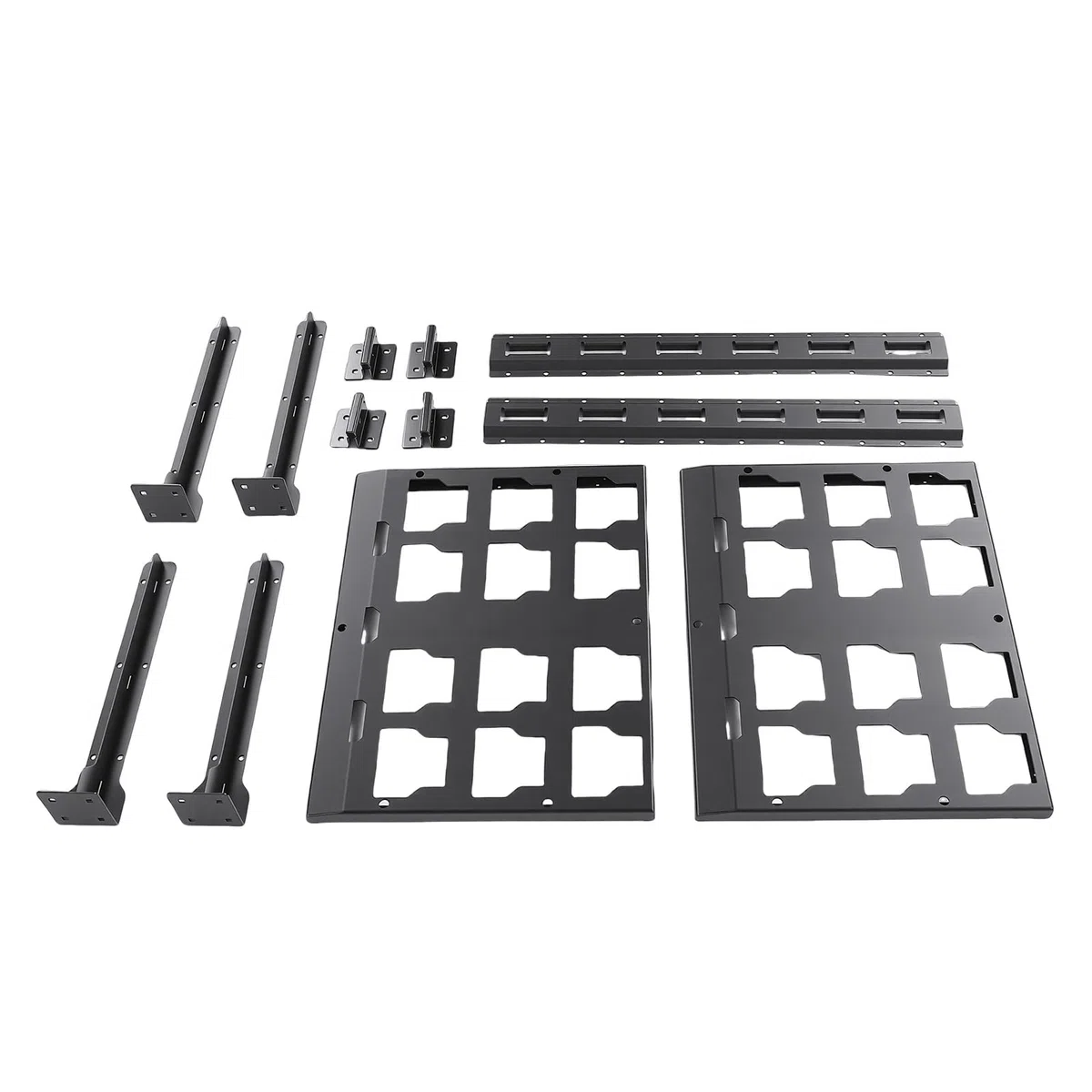 Kit de Rayonnage de Boîte à Outils, Système de Stockage à 2 étagères en Acier au Carbone avec Rail E de 23,6 Pouces pour Emballage, Fourgon de Travail, Camion, Remorque, Garage