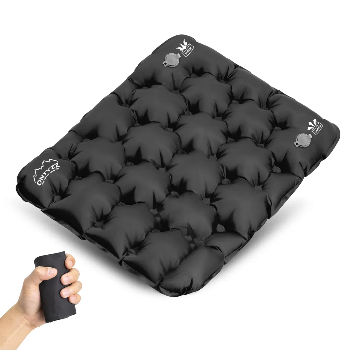 ONTYZZ Coussin de Siège étanche Coussin d’Assise Gonflable Coussin de Chaise de Bureau Coussin Assise Camping Stade Portable Léger pour Le Travail Et La Maison Coussin de Concert Résistant Humidité