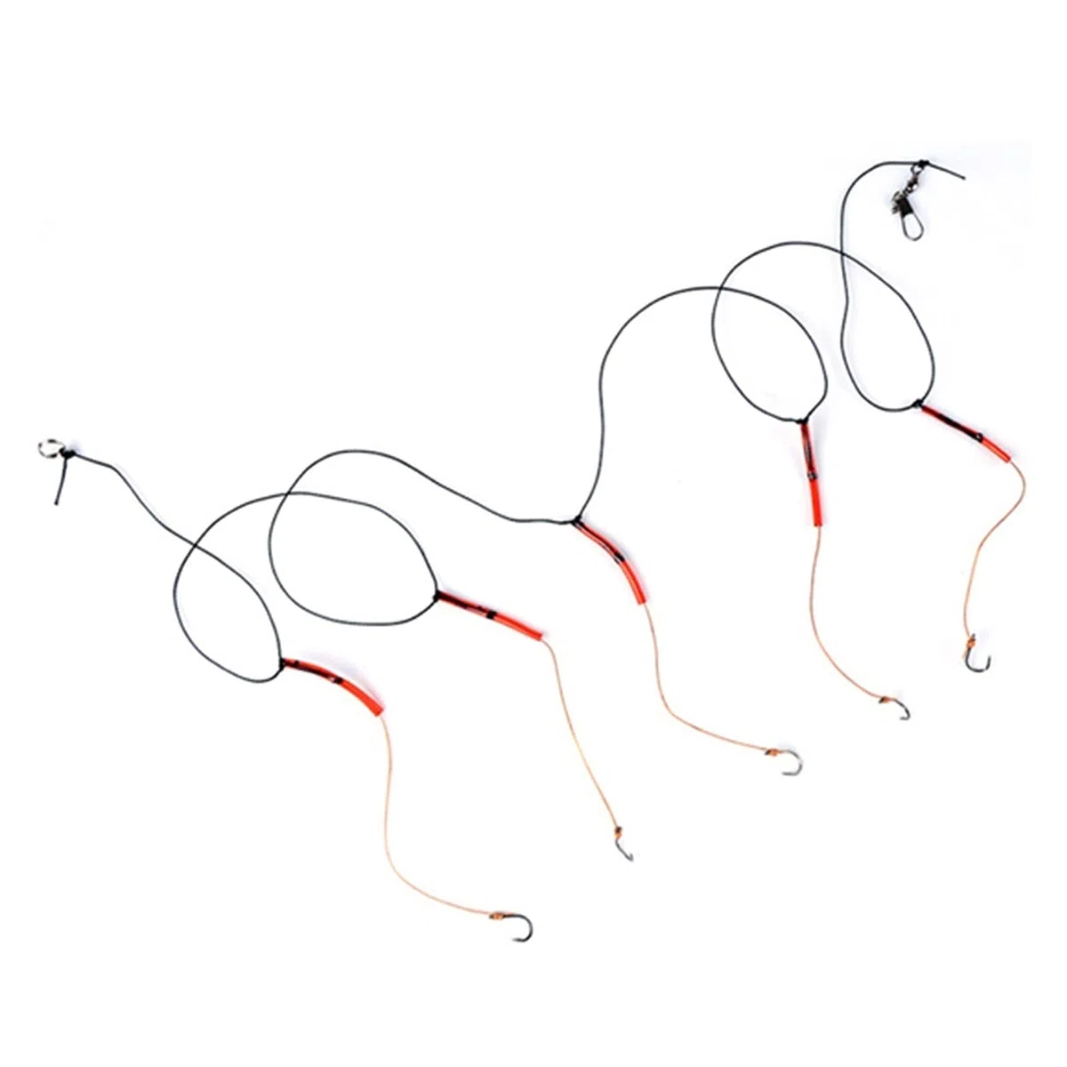Hameçons de pêche en acier à haute teneur en carbone avec 5 petits hameçons rotatifs faisceaux de pêche hameçons outils de pêche (taille : 6#)