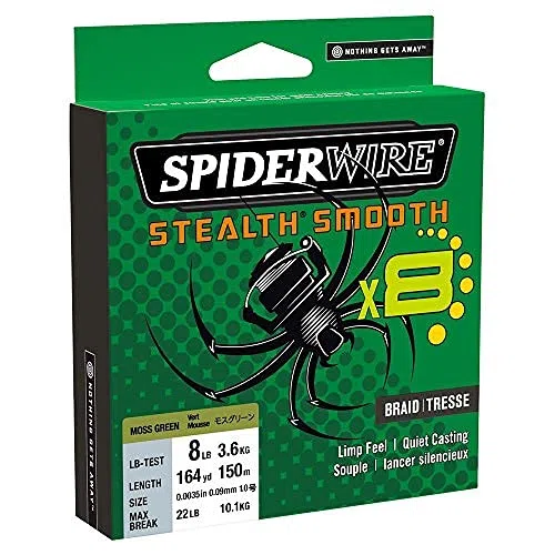 Spiderwire Stealth Smooth 8 New 2020 - Fil tressé 8 brins avec micro-revêtement - 150 m - 0,05 mm - 0,39 mm - 5,4 kg - 46,3 kg - Rouge