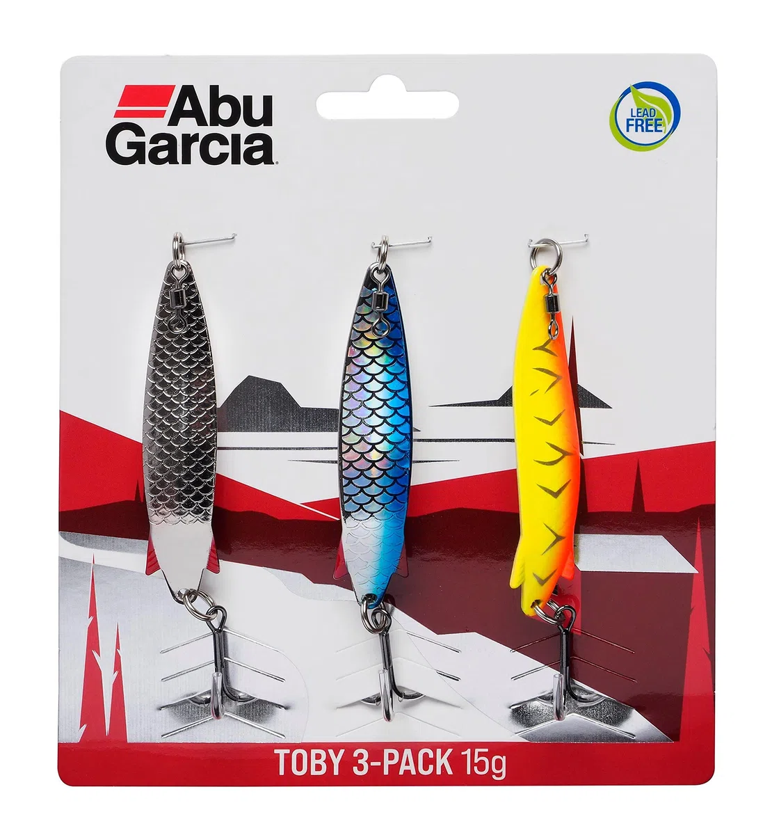 Abu Garcia Toby 3 Pack Leurre de Type Cuillère pour la Pêche des Salmonidés, Saumon, Truite et Truite de Mer