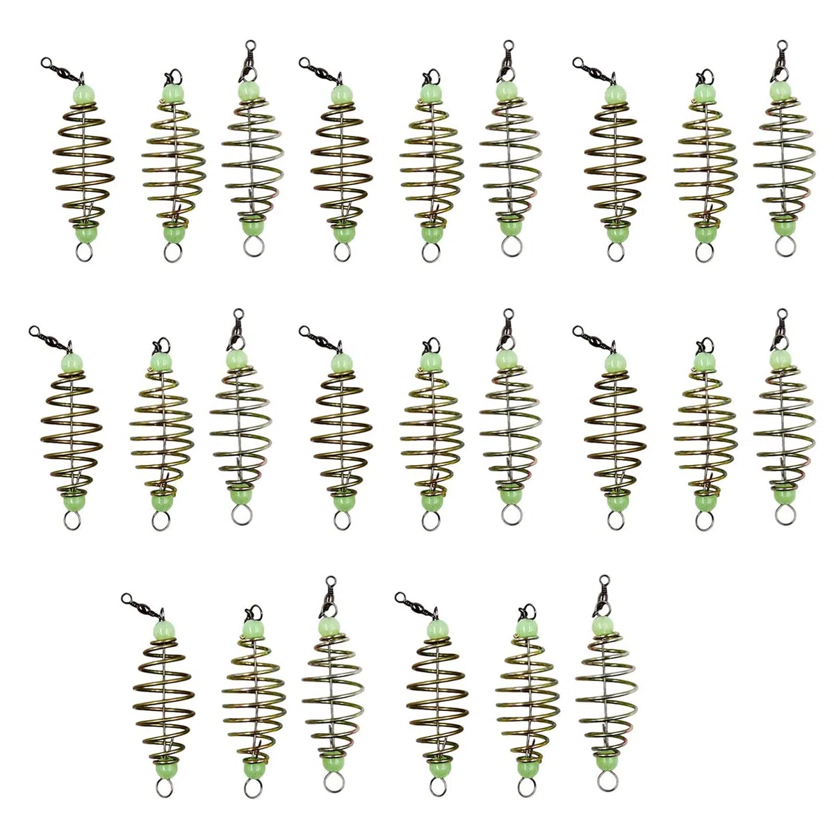 25 Mangeoires AppâTs PêChe Carpe Mangeoire de PêChe Cage à AppâTs Amorce Peche Carpe Panier Peche Amorce Feeder avec Perles Lumineuses Pour éTang à Poissons Accessoires de PêChe à La Carpe 8cm