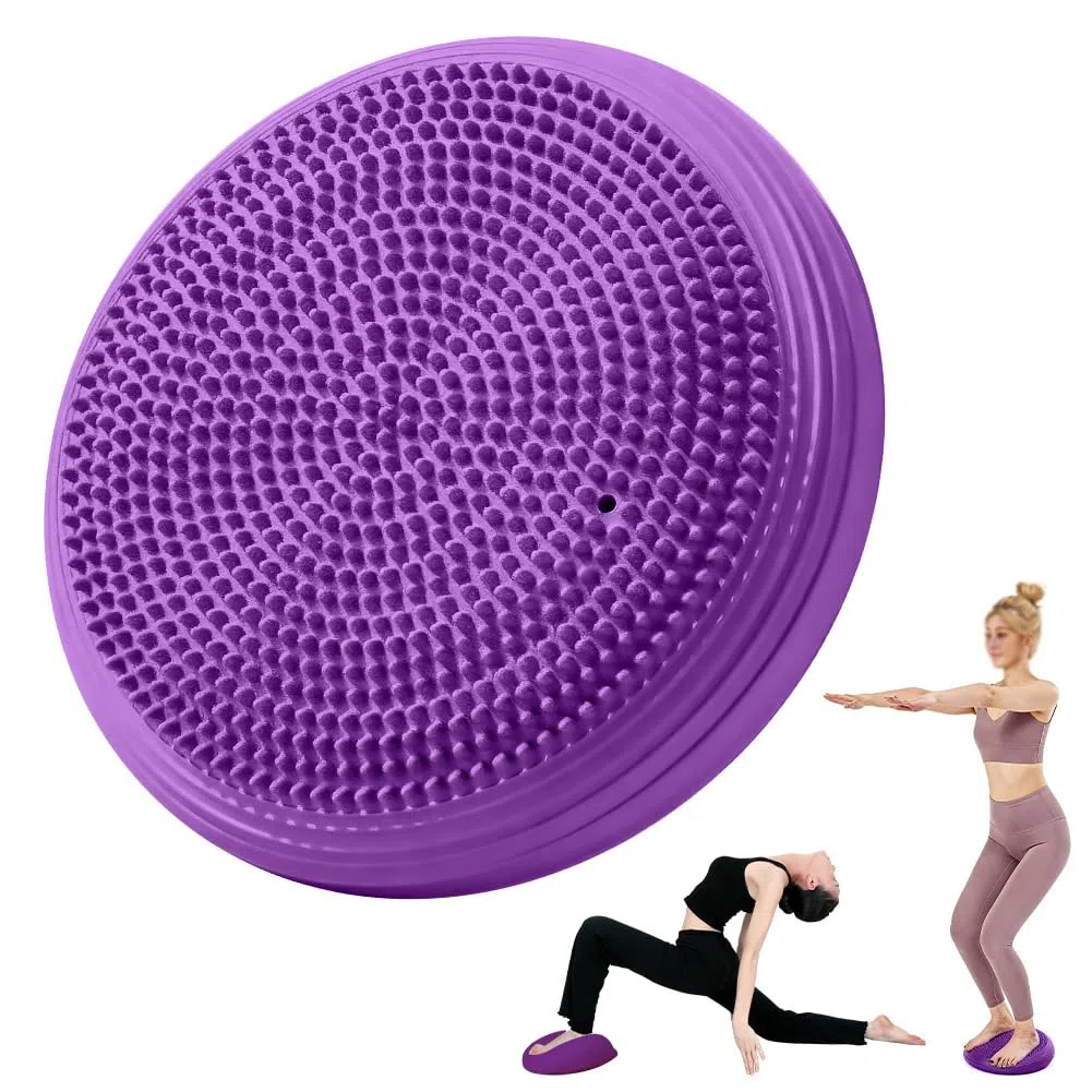 RANJIMA Coussin d'équilibre avec pompe - 34 cm - Pour enfants et adultes - Coussin d'assise orthopédique pour posture droite, fitness, équilibre et musculation