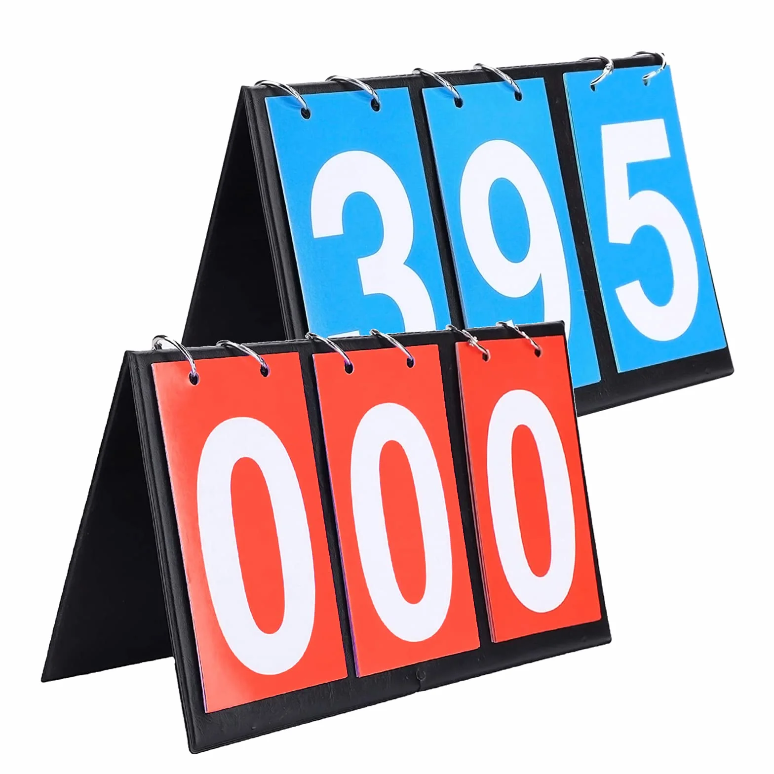 Ableau de Bord Sportif, 2pcs Tableau de Scores Score Flip Tableau de Bord Portatif Sports Tableau Scoreboard à 3 Chiffres Compteur de Score Scoreboard(1 Bleu 1 Rouge)