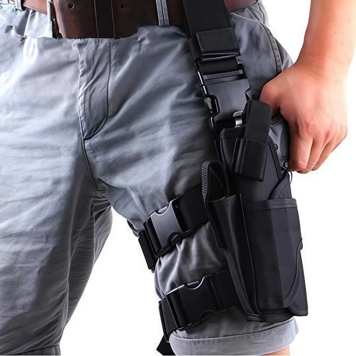 Tornado Tactique Cuisse Holster Drop Gauche étui de Jambe Pistolet réglable Poche Wargame Airsoft Nylon Holster Pouch