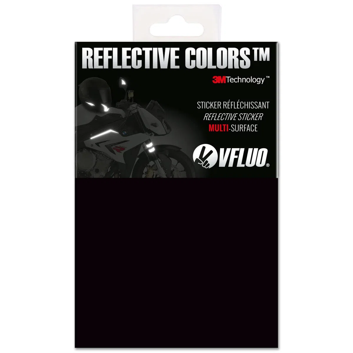 VFLUO 3M Reflective Colors™, Feuille rétro réfléchissant à découper pour Casque Moto, Scooter, vélo, Multi-Usage, 3M Technology™, 20 x 30 cm, Noir