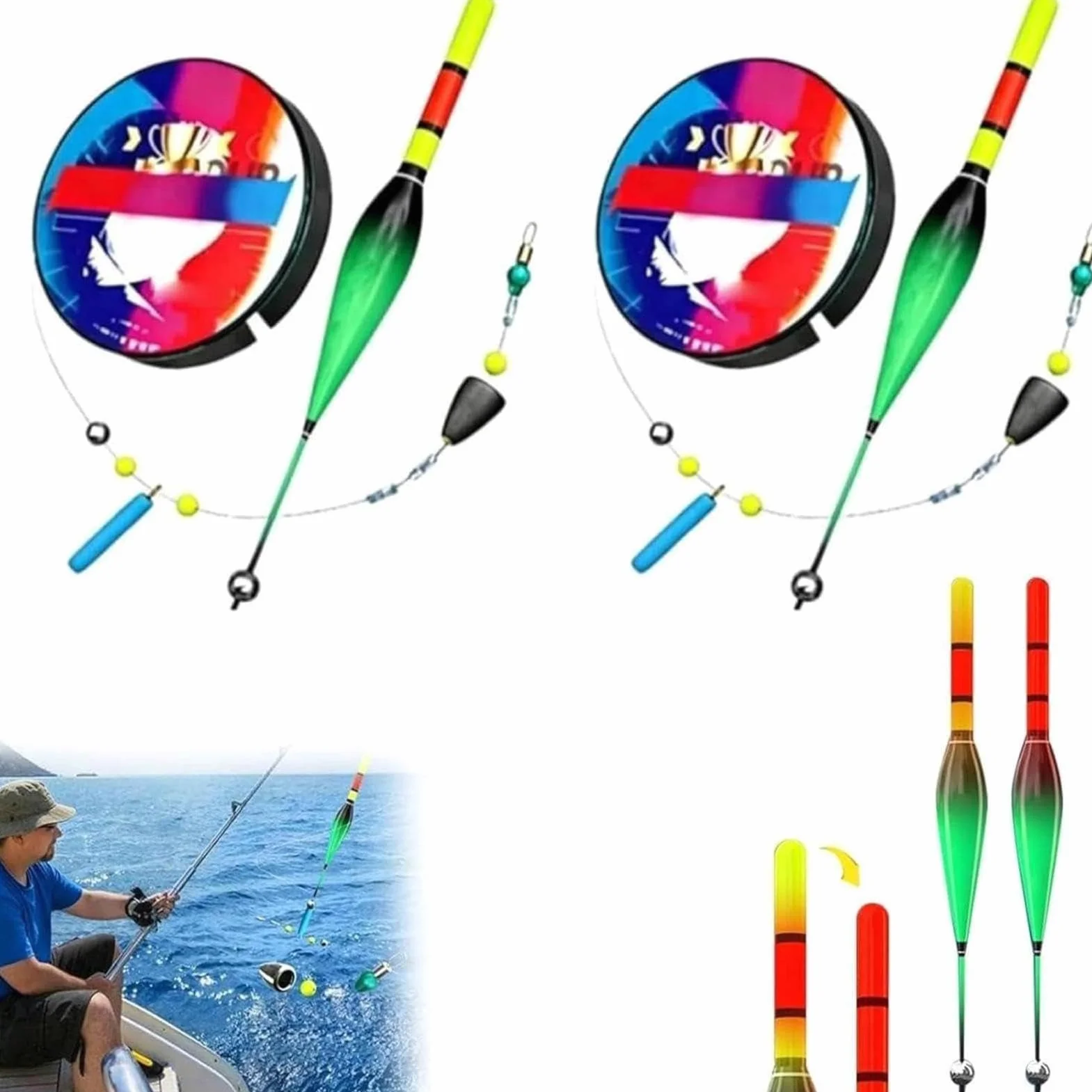 Ensemble De Ligne De Pêche Automatique 2pcs Haute Sensibilité Eau Douce Salée