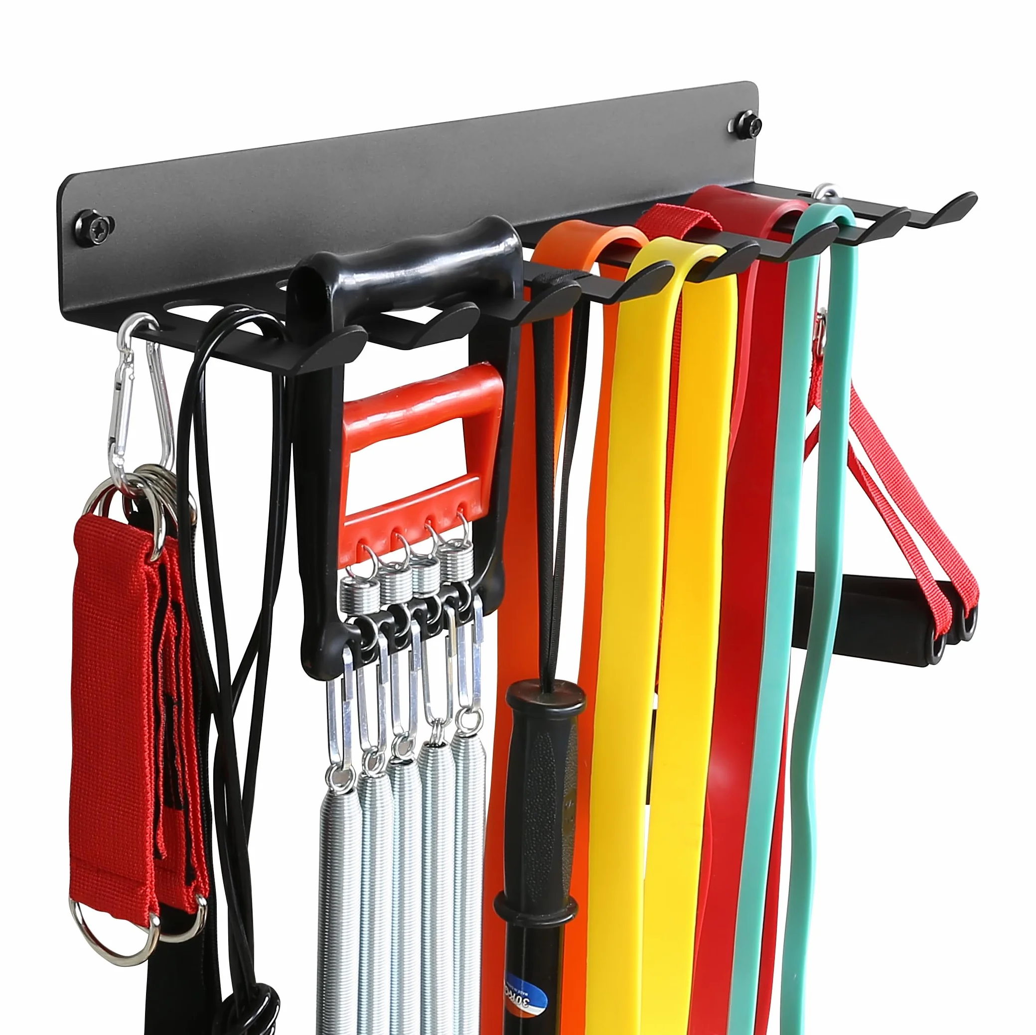Support de rangement multi-usage pour équipement de gym, bandes de résistance, support de rangement robuste pour bandes d'exercice, ceintures de levage et cordes à sauter
